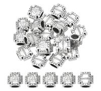 NBEADS 30 Pieza de Cuentas Espaciadoras Cruzadas de Plata Antigua, Cruz de Aleación con Cuentas de Santo Manualidades para Hacer Rosarios, Pulseras, Collares Y Joyas, Agujero: 6.5x4.5mm