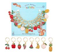 NBEADS 32 Uds Marcadores de Punto de Fruta, Marcador de Punto de Ganchillo de Esmalte de Aleación, Marcador de Punto de Bloqueo con 304 Cierre de Acero Inoxidable para Tejido de Ganchillo