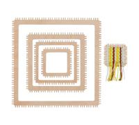 NBEADS 4 Kit de Telar de Madera de 4 tamaños, Herramientas para Tejer A Mano con Forma de Cuadrado Cesta para Tejer A Mano con Muescas para Principiantes Adultos Y Amantes del Tejido, 5/7.6/10/15cm