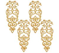 NBEADS 4 Parche Bordado con Apliques., Parches de Encaje Bordado Dorado, Parches para Planchar, Parches para Coser para Decoración de Ropa de Boda, Mochilas, Gorros Vaqueros, 29x11.8x0.12cm