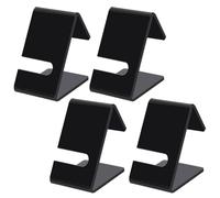 NBEADS 4 soportes para relojes de acrílico, expositor para relojes individual en forma de L, joyero para relojes, vitrina para relojes y pulseras, decoración para el hogar, negro, 4,4 x 5,6 x 6,3 cm
