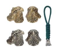 NBEADS 4 unids 2 colores pulsera Paracord con perlas, perlas espaciadoras de latón europeo con gran agujero en forma de cabeza de águila para joyería colgante EDC herramienta para cuerda de paracaídas