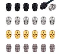 NBEADS 40 cuentas de calavera de aleación de 4 estilos, cuentas de esqueleto gótico con tapas de metal para Halloween, accesorios de rock grunge para hacer joyas, pulseras, collares, suministros de