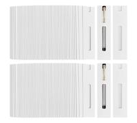 NBEADS 50 cajas de regalo para bolígrafos, caja de embalaje blanca con ventana transparente para lápiz, bolígrafo, pluma estilográfica y suministros escolares de oficina, 6 x 1.49 pulgadas