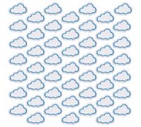NBEADS 50 parches para planchar de nube, 25 x 34 mm, apliques bordados de nube blanca, parches para planchar o coser para reparación de ropa, manualidades