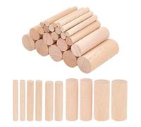 NBEADS 50 Pieza 5 tamaños Cilindro Pequeño de Madera, Aproximadamente 5x0.6-2cm, Columna Artesanal de Madera Sin Terminar para Manualidades Y Decoración del Jardín del Hogar, Naranja