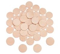 NBEADS 50 Unidades Redondas de Madera de Haya, 5 cm, Círculos Sin Terminar, Rebanadas para Manualidades, Pintura y Decoración del Hogar, 3,2 mm de Grosor