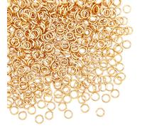 NBEADS - 500 anillas de salto de oro de 4 mm, abiertas, de acero inoxidable 304, chapadas en oro de 18 quilates, para hacer joyas, collares, puls