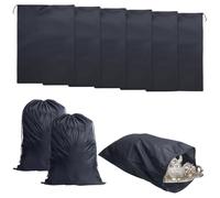NBEADS 6 bolsas grandes de almacenamiento, 80,5 x 60,5 cm, gran capacidad, nailon, con cordones, para cubiertos, joyas, jarrones, artículos del hogar, color negro