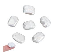 NBEADS 6 perlas de agua dulce naturales rectangulares irregulares, perlas cultivadas barrocas sueltas de color concha para la creación de pendientes, collares y pulseras artesanales, 16,5 - 18 x 12,5