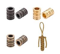 NBEADS 6 Uds Cordón Cuentas Paraguas Cuerda Pulsera Cuentas, Columna de Ranura, Cuentas de Latón Europeo, Cuentas Espaciadoras Sueltas de Metal para Colgante de Cuerda EDC, Herramienta de Cuerda