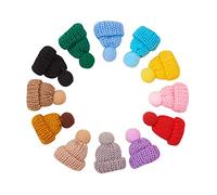 NBEADS 60 Unids Sombrero de Tejer de Navidad Mini Adornos de Sombrero de Punto Lindo Sombrero de para Hacer Joyas DIY Craft Art