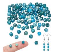 NBEADS 72 Pieza de Cuentas de Apatita Natural, Cuentas Espaciadoras Sueltas En Forma de Cubo de 4-5mm Hebras de Cuentas de Piedra Facetadas para Hacer Pulseras, Joyas Y Manualidades, Agujero: 0.7mm