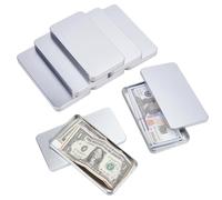 NBEADS 8 Caja de Lata de Metal Plateado con Tapa, Contenedor de Latas de Metal de 17x9x1.6cm para Caramelos, Pastillas, Artesanías, Joyas, Dinero, Acuarela, Llaves del Coche