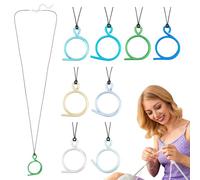 NBEADS 8 Collar de Punto Portugués Ajustable, Herramienta para Tejer con Control de Tensión de Hilo Pasador de Aluminio Hueco Redondo para Tejedores, Proyecto de Ganchillo, 44cm