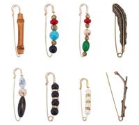 NBEADS 8 Estilos Vintage Chic Broche, Alfileres de Seguridad Extra Grandes, Broche con Cuentas, Suéter, Chal, Clips para Suéteres, Chales, Collares, Vestidos, Accesorios de Decoración de Ropa