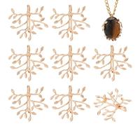 NBEADS 8 pieza de Configuración de Colgante de Punta En Blanco con Forma de Rama, Bandeja con Colgante de Garra Hecha A Mano Bandejas Colgantes con Bisel para Joyería Variada, la Luz de Oro