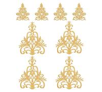NBEADS 8 piezas 2 estilos Oro Floral Bordado Apliques Parche, Parches para Planchar, Parches para Coser, Apliques de Estilo Étnico para Coser, Boda, Vestido de Novia, Zapatos, Reparación de Decoración
