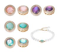 nbeads 8 piezas 4 colores cierre de ajuste para collar, abalorios de pulsera redondos y planos con cierres acortadores de ojo de gato para la fabricación de joyas