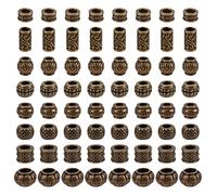 nbeads 80 unidades, 8 estilos, aleación, perlas europeas, tibetanas, perlas espaciadoras de bronce antiguas, perlas de cadena con agujeros grandes para hacer joyas de bricolaje, agujero: 5,5 mm