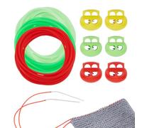 NBEADS 9m Cordones para Sujetar Puntadas, Tubo de Goma Hueco de 2mm para Tejer con Tapones de Aguja con Orificios de 5.5mm para Sujetar Puntadas Pulseras Collares Abalorios, Serie Rojo Amarillo Verde