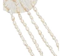 NBEADS Alrededor de 65 Piezas Mini Perlas de Agua Dulce cultivadas Naturales, 2.5~3.5mm Forma de arroz Blanco pequeño para Hacer Joyas artesanales, Color de Concha Marina