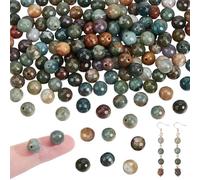 NBEADS Aproximadamente 138 cuentas de ágata india natural, cuentas redondas de 8 mm de piedra preciosa natural para joyas, pulseras y collares.