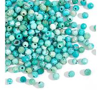 NBEADS Aproximadamente 203 pieza de Cuentas Redondas Facetadas de Turquesa, Pequeñas de Bolas de Piedras Preciosas, Hebras de Cuentas de Piedra Natural de 2mm para Fabricación de Pendientes de Joyería