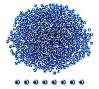 NBEADS Aproximadamente 800 cuentas de resina de mal de ojo de 4 mm, abalorios de mal de ojo, cuentas espaciadoras redondas azules para hacer collares, pulseras, joyas