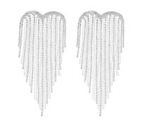 NBEADS - Broche con pompón de corazón de cristal, broches de pedrería para bodas, bailes, banquetes, decoración delicada, Metal