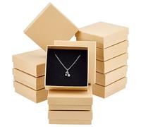 NBEADS Caja, 24Pcs 9cm Caja de Papel Cuadrada del Regalo de Burlywood para El Collar del Brazalete de la Pulsera Joyería Almacenamiento de Los Artes