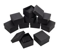 NBEADS Caja de cartón para relojes, 10 unidades, 8.6x7.9x5.2cm, caja de regalo de papel, caja de regalo con almohada para relojes inteligentes, color negro