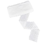 NBEADS Cinta de encaje plisada de algodón de 4,5 m, 10,1 cm, bordado floral blanco, borde ondulado, cinta de encaje de algodón floral para coser vestidos, ropa, bolsos, ropa de mascotas
