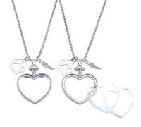 nbeads Collar de recuerdo de piel de mascota, 2 unidades, ceniza de mascotas, urna conmemorativa, colgante en forma de corazón, con cabujones de cristal para perros, gatos, retratos, joyas