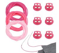 NBEADS Cordones para Sujetar Puntadas de 9 m, Tubo de Goma Hueco de 2mm para Tejer con Tapones de Aguja con Orificios de 5.5mm para Sujetar Puntadas, Pulseras, Collares Y Abalorios, Serie Rosa