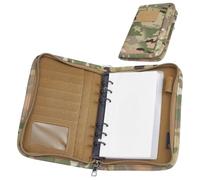NBEADS Cuaderno táctico con anillas recargable A6, bloc de notas con 6 anillas, cremallera, tapa dura y 80 páginas, cubierta resistente al agua para planificador, militar, oficina, campo, regalo