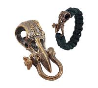 NBEADS Cuenta de Latón con Calavera de Pájaro, Cordón Cuentas Espaciadoras EDC Dijes Colgante Cuerda de Paracaídas Herramienta Dijes Accesorios para Pulsera de Cuerda EDC Manualidades, Bronce Antiguo