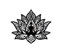 NBEADS Decoración de Pared de Metal Mandela Yoga, Arte de Pared Bronce, Silueta para la Pared, Decoración de Hogar, Hotel, Oficina, Festivales de Navidad, 29.3x25cm