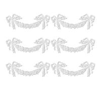 NBEADS Juego de 6 apliques tallados de PVC blanco, juego de decoración con lazo incrustado no barnizado tallado para cama, puerta, armario, chimenea, 19 x 6,5 cm