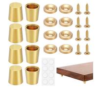 nbeads Juego de 8 pies para tabla de cortar, 15 mm / 0,59 pulgadas, de latón, con almohadillas antideslizantes, mini patas de armario, adecuadas para mesa, sofá, muebles