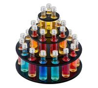 NBEADS Mini estante de exhibición de pastel de botellas de licor de 3 niveles, acrílico para centro de mesa de fiesta para mini botellas de licor, decoración de celebración de cumpleaños 21, centro de
