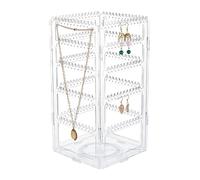 NBEADS Organizador de Joyas Giratorio de 240 Orificio, Colgador de Joyería Transparente de 360 Grado, Organizador de Pendientes, Estante de Almacenamiento para Collar, Anillos, Pulseras, Relojes