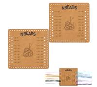 NBEADS - Planificador de cubierta térmica, 2 unidades, 10,7 x 10,7 x 0,1 cm, tablas de bobinado de hilo de piel sintética para proyectos de ganchillo de regalo, Perú