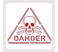 NBEADS Plantilla de Pintura de Señal de Advertencia de Calavera, Plantillas para Pintar Palabras de Peligro, Plantillas Huecas para Arte Y Artesanía para Dibujo de Tablero de Lago de Pared de Calle