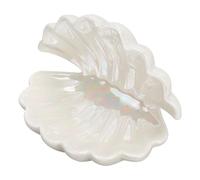 NBEADS Plato de Joyería de Cerámica de Concha Blanca, Bandeja de Almacenamiento de Platos de Joyería con Forma de Concha, Placa Decorativa con Temática Oceánica para Anillos, Collares Y Pendientes