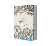 NBEADS Portada Del Libro con Flores de Mandala, Funda de Libro de Libélula Elástica de Tela Gigante Lavable Reutilizable para Libros de Texto de Tapa Dura Y Rústica de Hasta 40x48.5cm