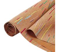 NBEADS - Rollo de tela de corcho, con estampado de confeti, hoja de corcho, fina y suave, de 100 cm x 135 cm, para ocio creativo, costura, bolsas y muebles, estilo a rayas diagonales