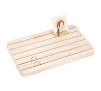 NBEADS Soportes de exhibición de Pendiente de Madera Natural, Soporte de exhibición de Pendiente de joyería de 4 Ranuras Soporte de Madera para Tarjetas de Pendientes, 16.7x27.7x1.65cm