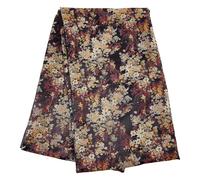 NBEADS Tela de satén de brocado de flores de 2 m, 70-80 cm de ancho hilo dorado jacquard, tela en relieve para vestido de fiesta, costura, decoración del hogar, manualidades, negro