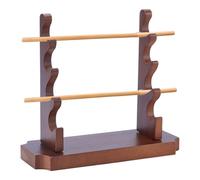 nbeads Varita mágica expositor, 18 x 6,9 x 16,2 cm, hecha a mano, de madera, 4 niveles, para exhibición de escritorio, colección de decoración, color camello